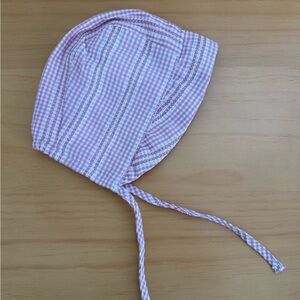 Zara Pink Gingham Baby Bonnet